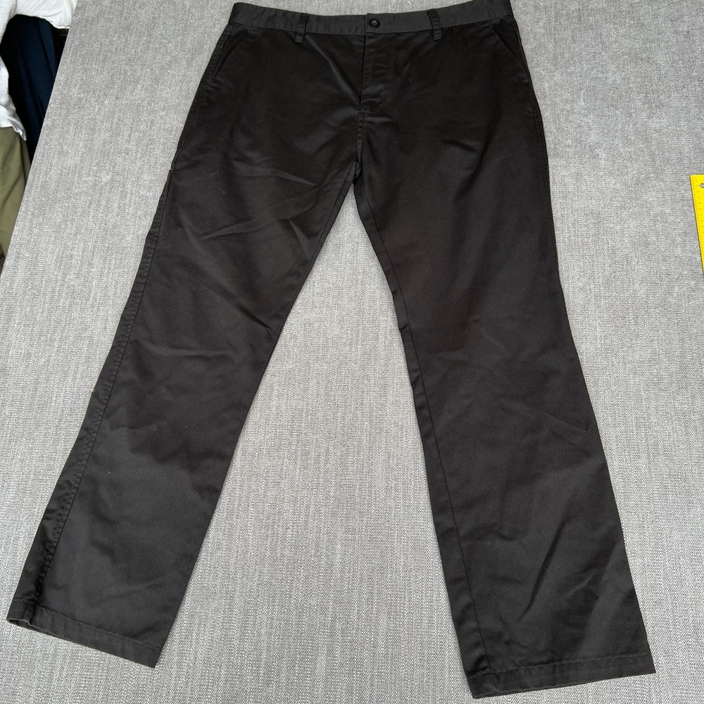 Blue Crown Chino Pants Mens 38 Black Slash Pocket Classic Career Straight Leg